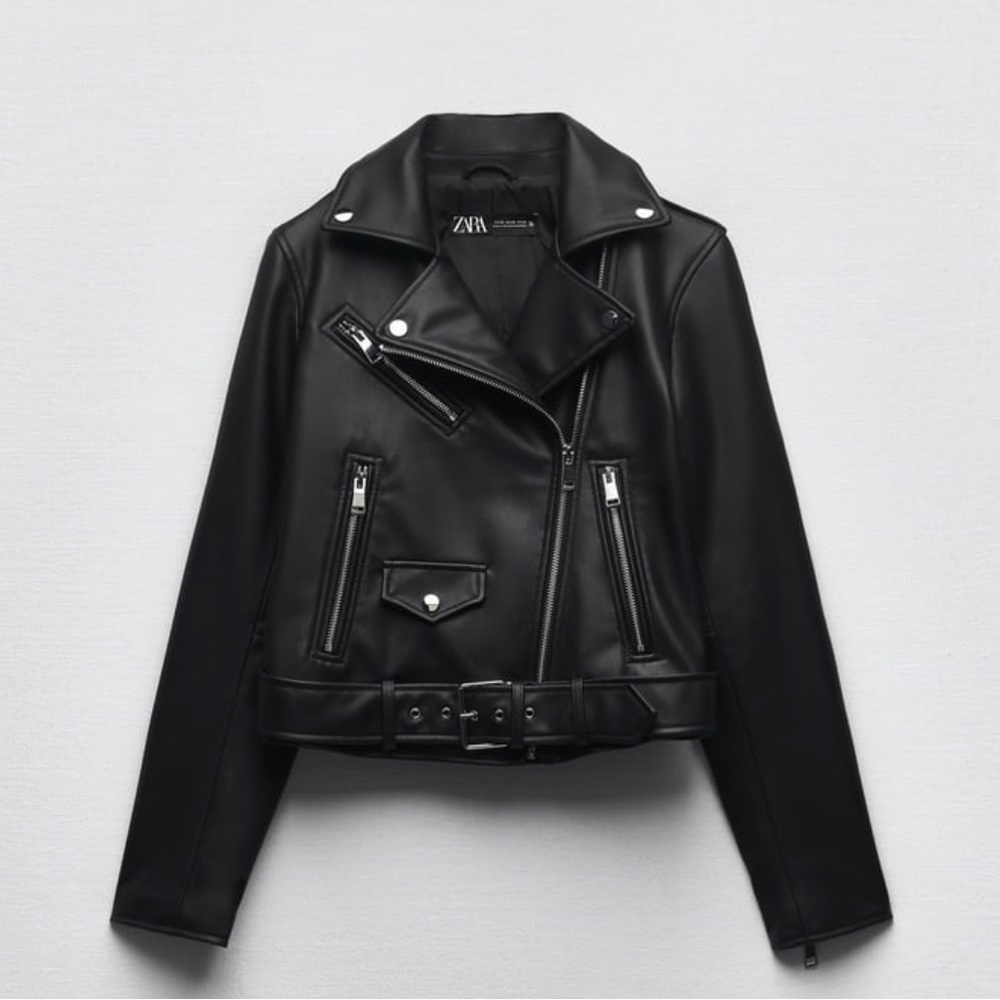Zara Faux Leather Biker Jacket Size XS